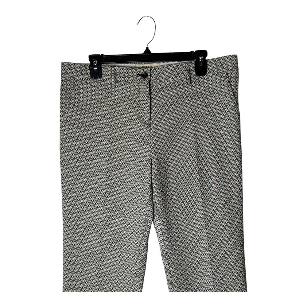 Etro Pants Women 10 Black Ivory Jacquard Geometric Print Trousers Luxury Preppy‎ - Picture 3 of 9
